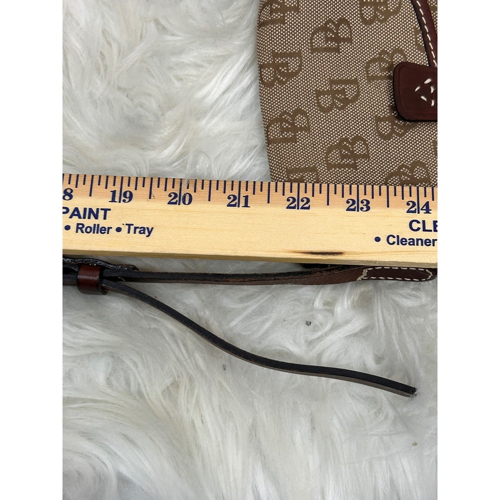 Dooney & Bourke Crossbody Bag Womens S Brown Excellent Monogram Canvas Charm - Picture 9 of 9